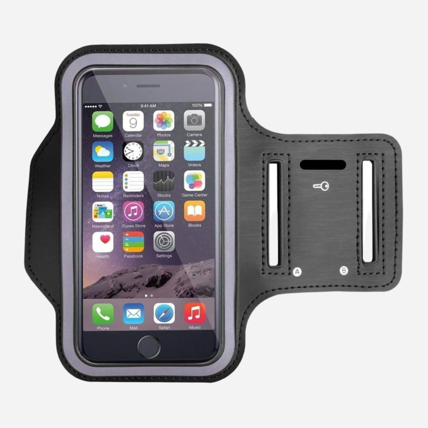 Hands-Free Phone Armband for Runners | Water-Resistant Sports Band with Reflective Design & Stretch Fit – Compatible with Phones up to 7.0”