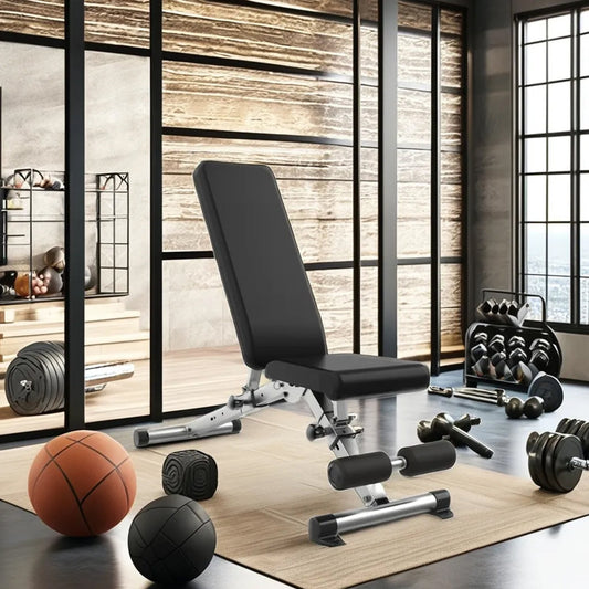 Full-Body Workout Bench with Barbell Rack & Dip Station | Multi-Angle Strength Training Bench for Core, Press & Lifting | Ideal for Home Gym Setups