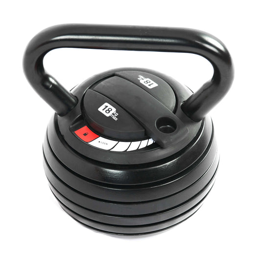 Heavy Duty Adjustable Kettlebell – 18kg Weight Training Tool with Quick-Lock | Ideal for Total Body Conditioning, Muscle Building, and Endurance at Home or in the Gym