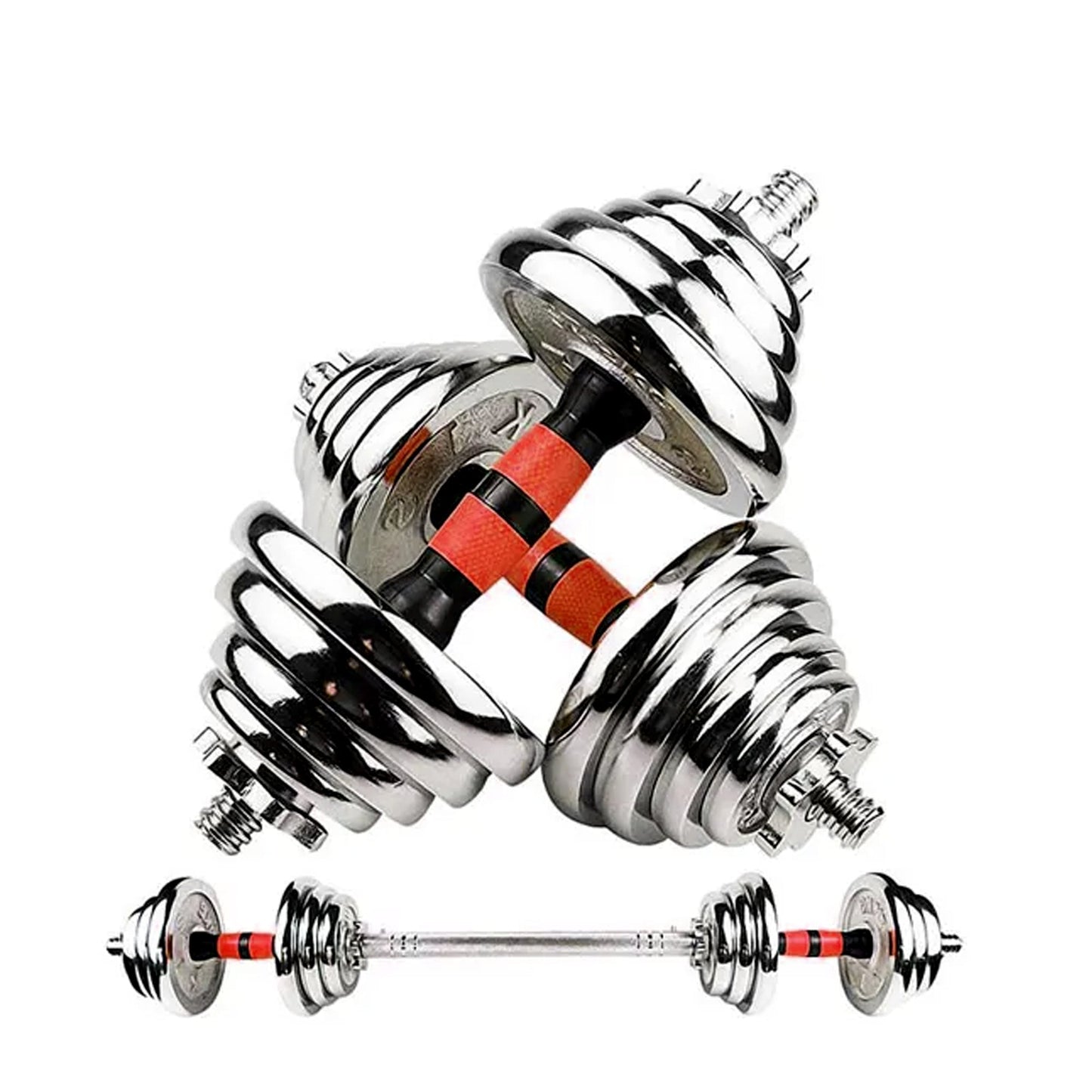 Transform Home Workouts with a 20kg Cast Iron Adjustable Weight Set – Dual Dumbbell & Barbell Function for Strength Training, Built with Durable Steel Plates