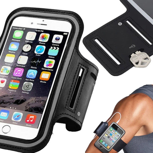 Hands-Free Phone Armband for Runners | Water-Resistant Sports Band with Reflective Design & Stretch Fit – Compatible with Phones up to 7.0”