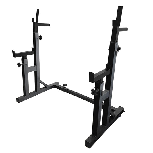 Elevate Home Workouts with a Heavy-Duty Barbell Stand | Adjustable Rack for Squats, Bench Press, Dips & More | Built-In Spotters for Strength Training Support