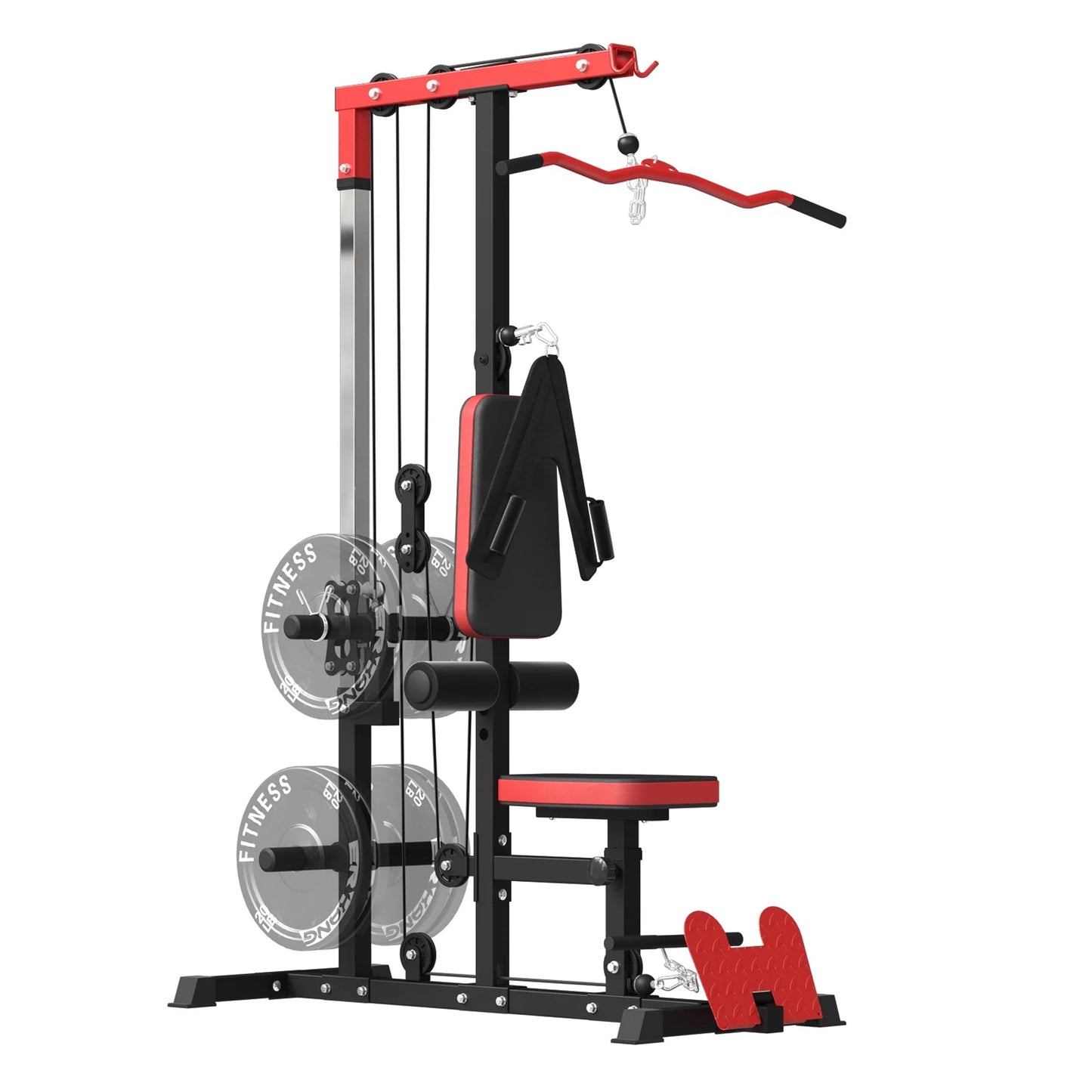 Multi-Function Cable Pulley Machine – High & Low Lat Station with Adjustable Seat for Strength Training and Full-Body Home Gym Workouts