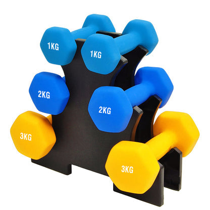 Space-Saving Neoprene Dumbbell Rack – 3 or 5 Tier Vertical Stand for Home Gym | Compact Weight Organizer with Optional Dumbbells Included