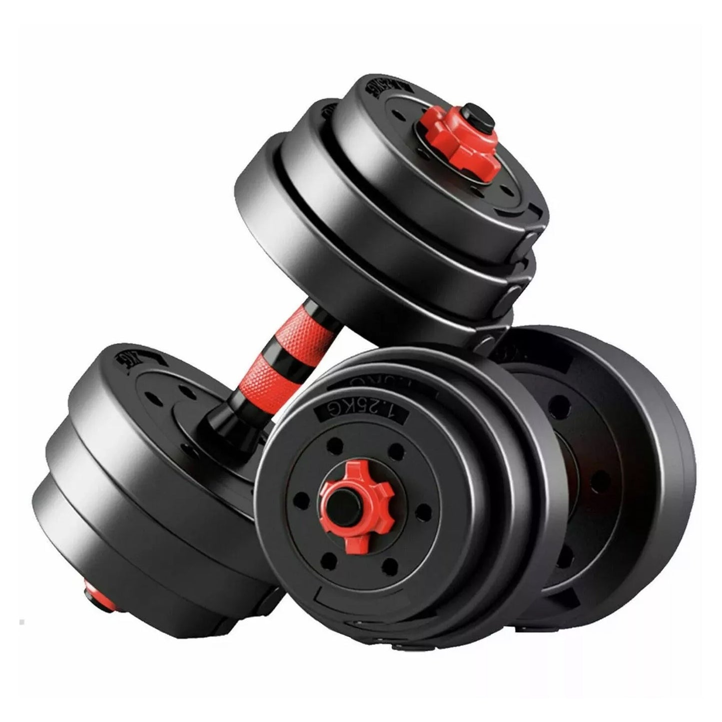 Versatile Fitness Weight Set – 30/25/20 kg Adjustable Vinyl-Coated Dumbbells & Barbell with Connector, Anti-Slip Grip, Ideal for Home Strength Training