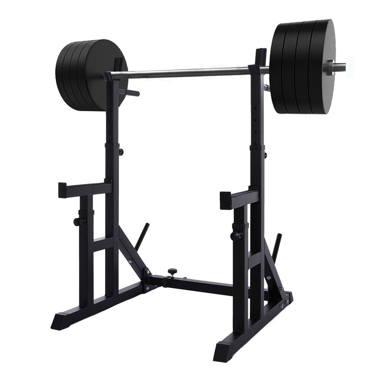 Elevate Home Workouts with a Heavy-Duty Barbell Stand | Adjustable Rack for Squats, Bench Press, Dips & More | Built-In Spotters for Strength Training Support