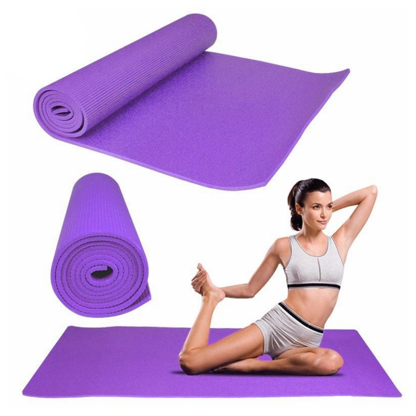 Premium 15mm NBR Foam Fitness Mat – Extra Thick, Non-Slip Yoga Mat for Pilates, HIIT, Gym & Home Workouts | Eco-Friendly + Carry Strap