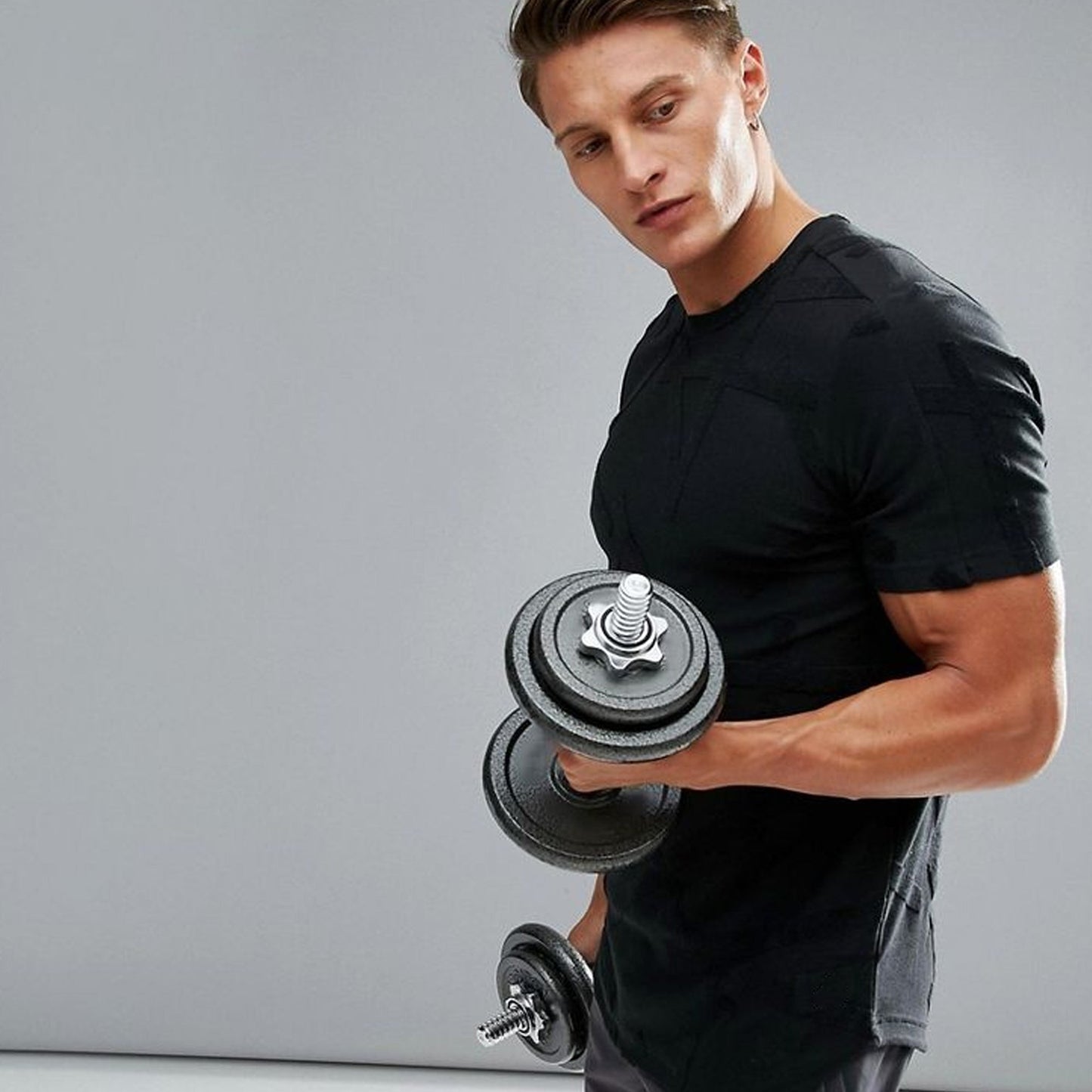 Premium 65kg Iron Weightlifting Kit | Convertible Dumbbell & Barbell Set with Anti-Slip Handles | Space-Saving Strength Gear for Full-Body Workouts at Home for Men and Women