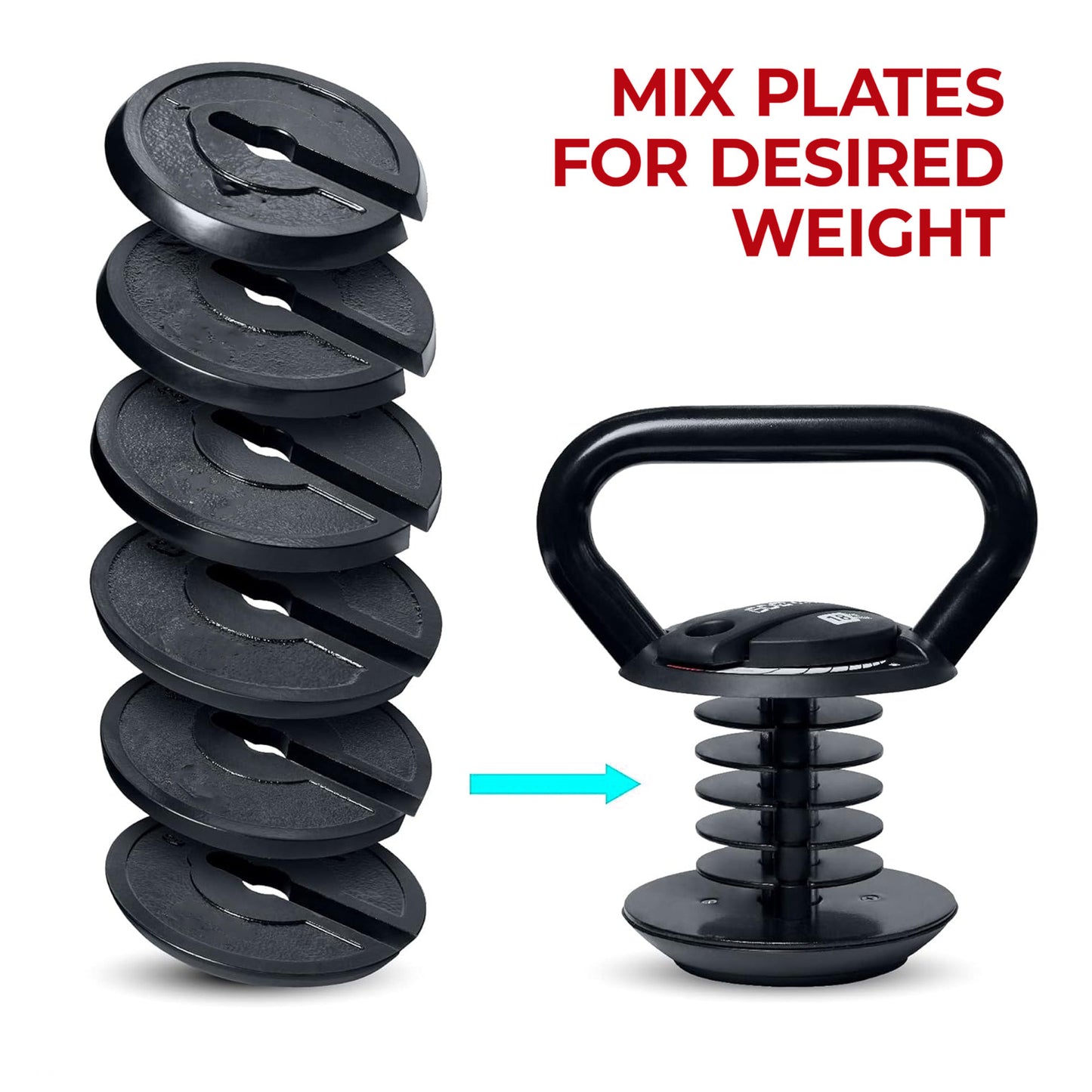 Heavy Duty Adjustable Kettlebell – 18kg Weight Training Tool with Quick-Lock | Ideal for Total Body Conditioning, Muscle Building, and Endurance at Home or in the Gym