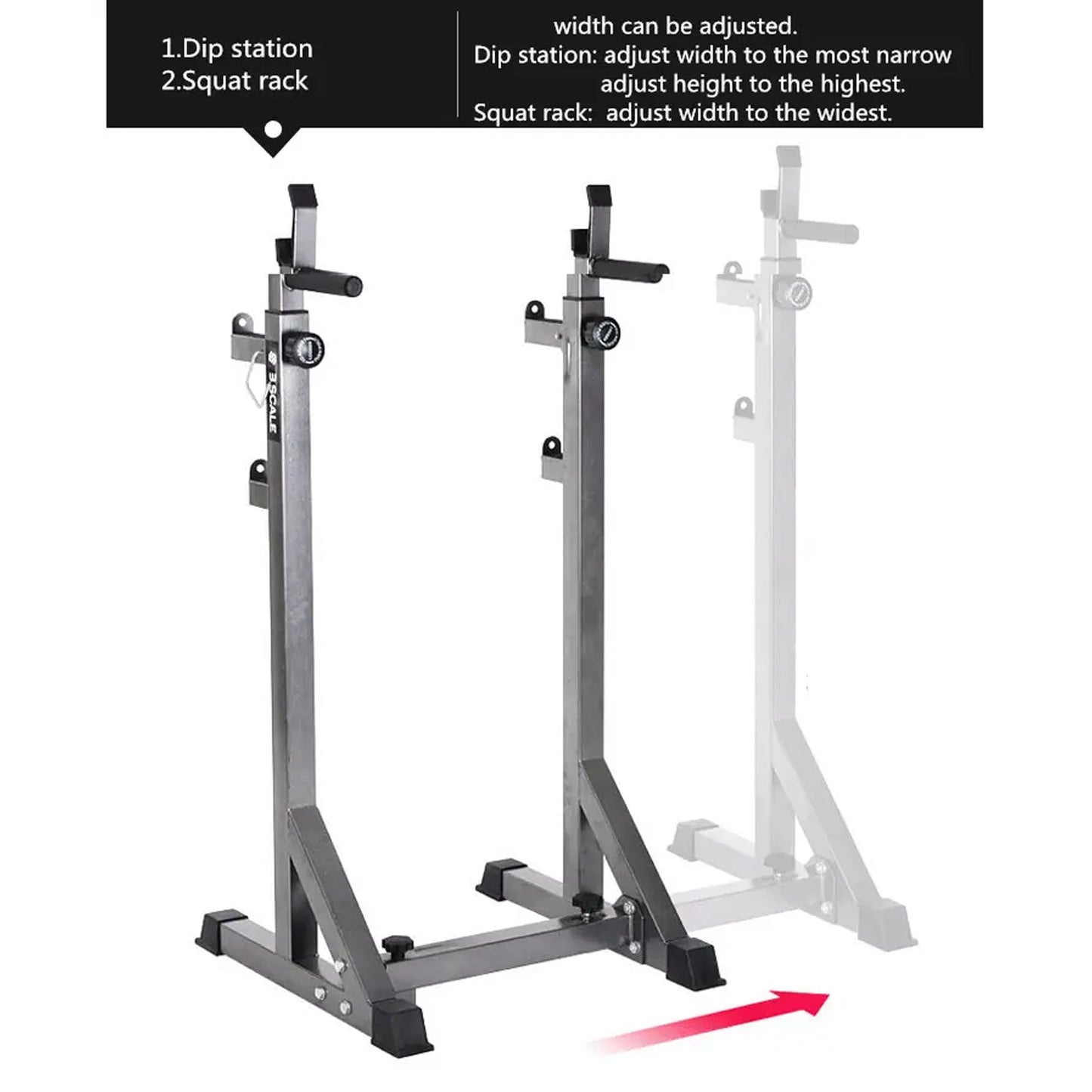 Build Serious Strength with Adjustable Barbell Rack | Half Squat Rack Featuring Dip Station, Safety Spotters & 200KG Capacity – Perfect for Power & Home Training