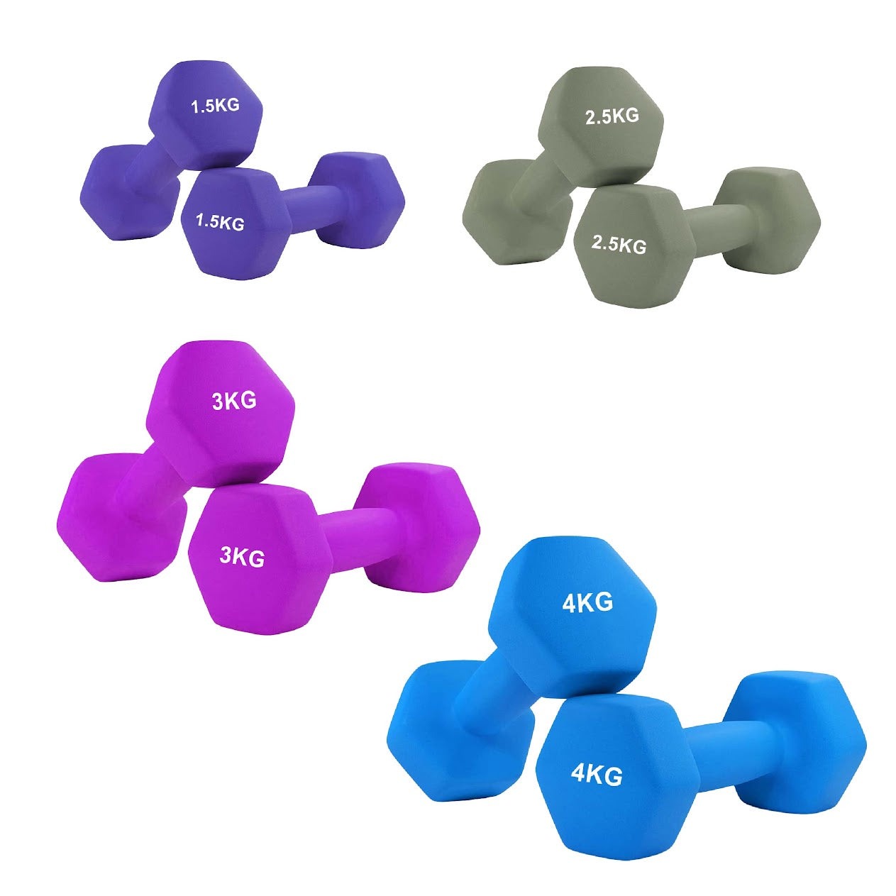Neoprene Hex Dumbbells | Non-Slip Anti-Roll Weights for Home & Gym | Buy as Singles, Pairs or Full Sets | Ergonomic Grip & Smooth Coating | Ideal for Toning, Rehab & Strength Training