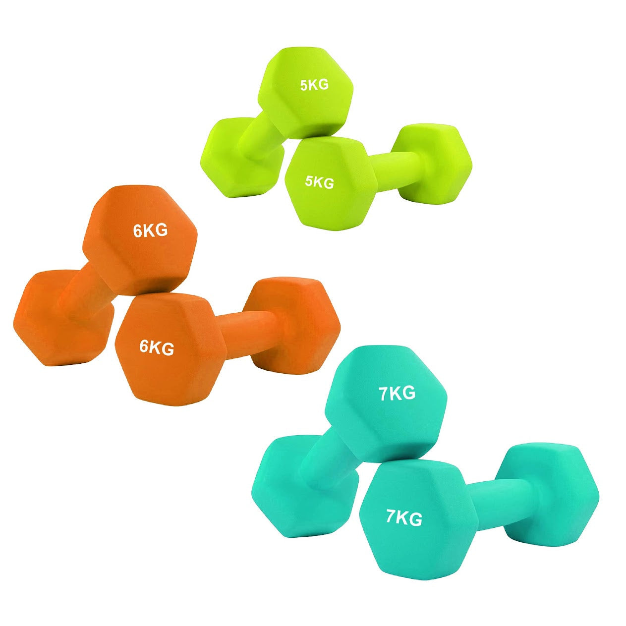 Neoprene Hex Dumbbells | Non-Slip Anti-Roll Weights for Home & Gym | Buy as Singles, Pairs or Full Sets | Ergonomic Grip & Smooth Coating | Ideal for Toning, Rehab & Strength Training