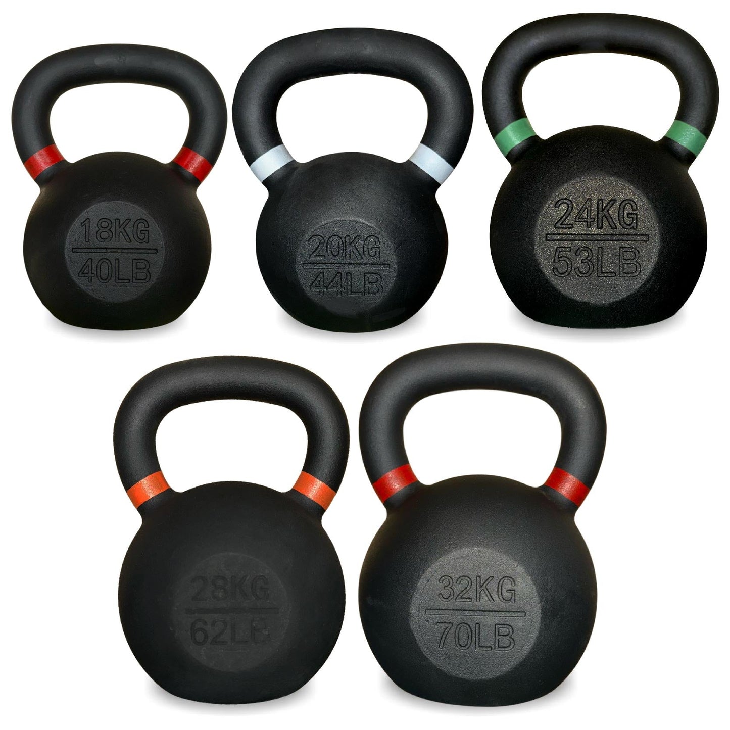 Heavy-Duty Cast Iron Kettlebell Set | All-in-One Strength Training Tool for Power, Endurance & Mobility | Rugged, Long-Lasting Design for Full-Body Home & Gym Workouts