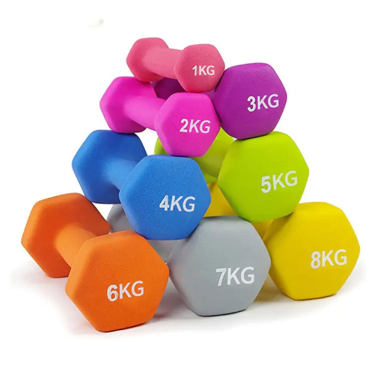 Neoprene Hex Dumbbells | Non-Slip Anti-Roll Weights for Home & Gym | Buy as Singles, Pairs or Full Sets | Ergonomic Grip & Smooth Coating | Ideal for Toning, Rehab & Strength Training