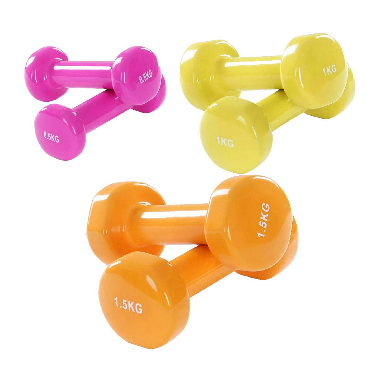 Colorful Neoprene-Coated Dumbbell Set | Non-Slip Vinyl Hand Weights for Home Workouts, Strength Training, and Body Toning | Ideal for Women & Men in Compact Fitness Spaces
