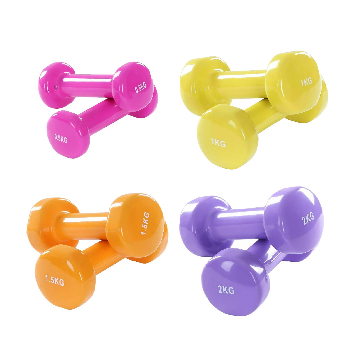 Colorful Neoprene-Coated Dumbbell Set | Non-Slip Vinyl Hand Weights for Home Workouts, Strength Training, and Body Toning | Ideal for Women & Men in Compact Fitness Spaces