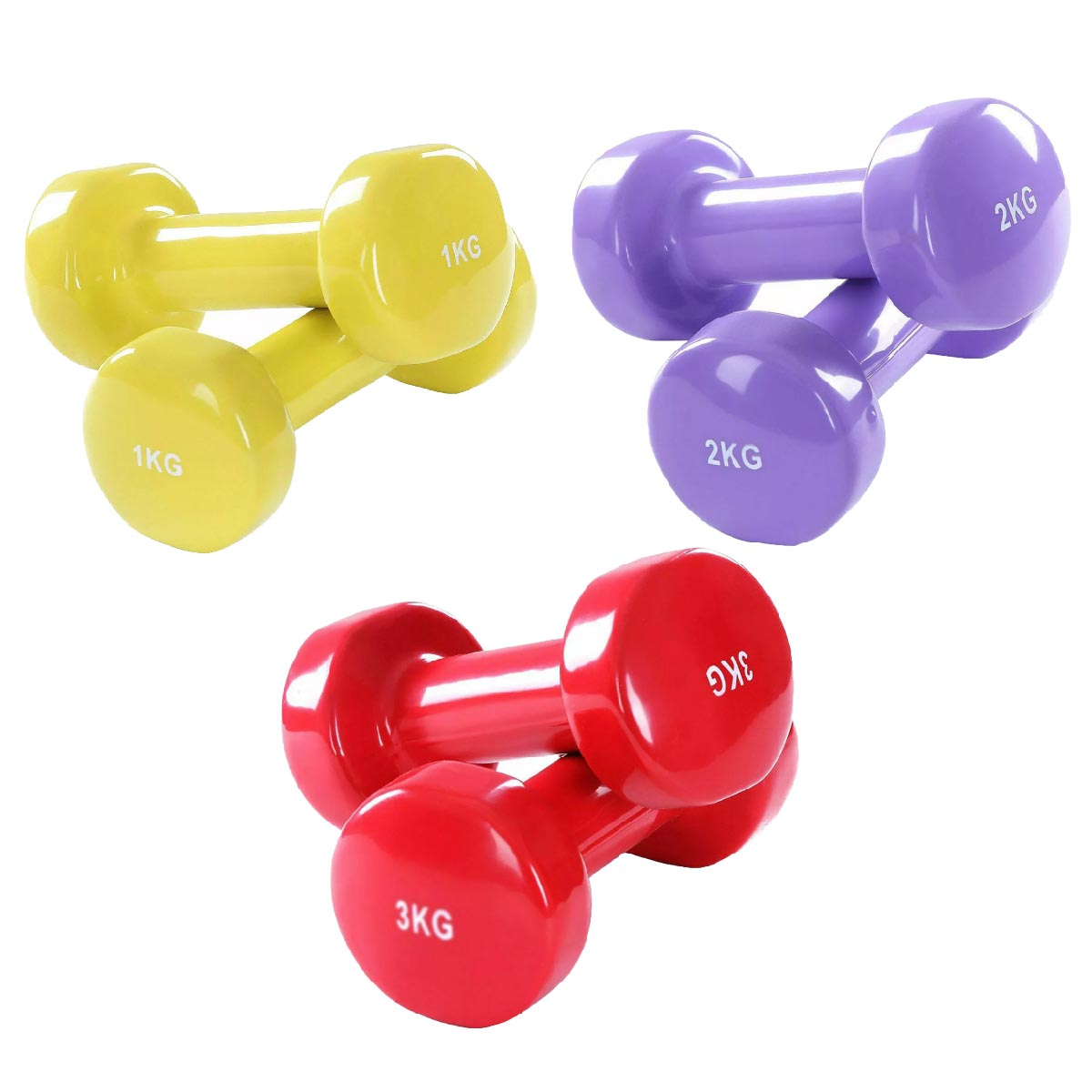 Colorful Neoprene-Coated Dumbbell Set | Non-Slip Vinyl Hand Weights for Home Workouts, Strength Training, and Body Toning | Ideal for Women & Men in Compact Fitness Spaces