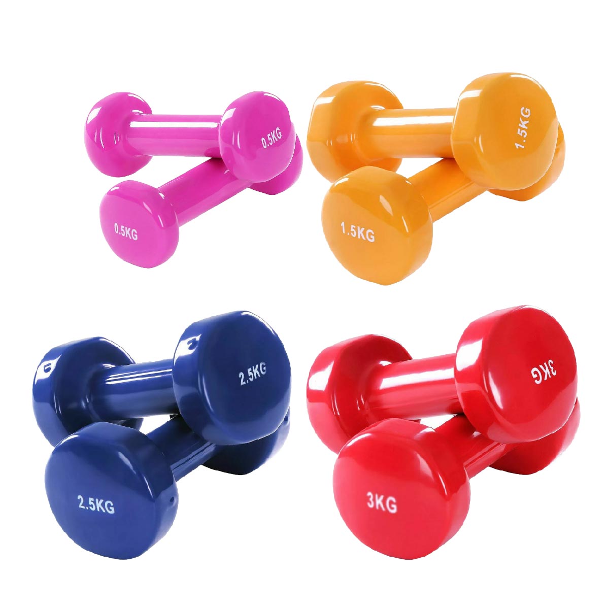 Colorful Neoprene-Coated Dumbbell Set | Non-Slip Vinyl Hand Weights for Home Workouts, Strength Training, and Body Toning | Ideal for Women & Men in Compact Fitness Spaces