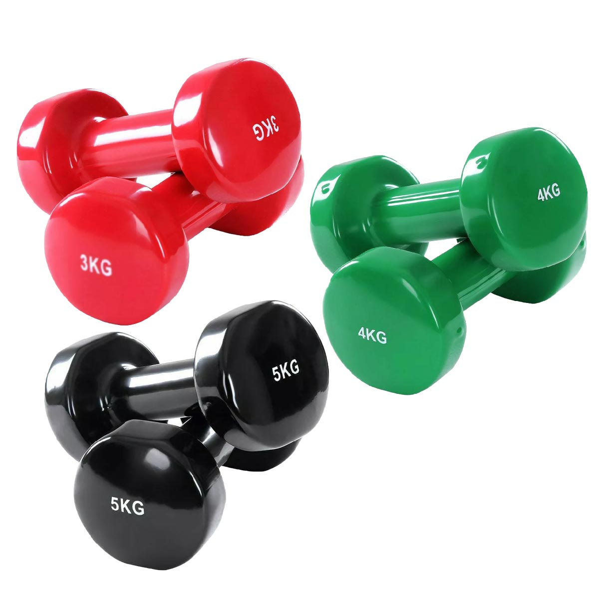 Colorful Neoprene-Coated Dumbbell Set | Non-Slip Vinyl Hand Weights for Home Workouts, Strength Training, and Body Toning | Ideal for Women & Men in Compact Fitness Spaces