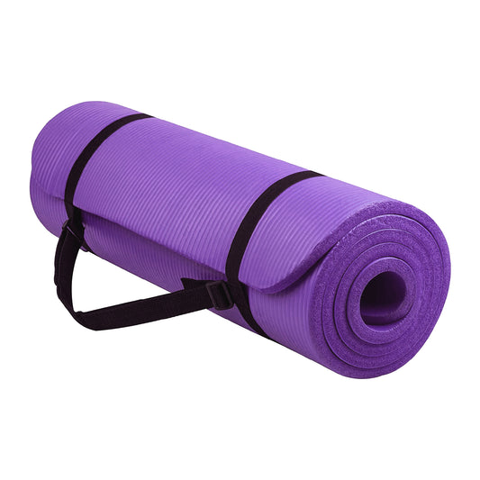 Premium 10mm NBR Foam Fitness Mat – Extra Thick, Non-Slip Yoga Mat for Pilates, HIIT, Gym & Home Workouts | Eco-Friendly + Carry Strap