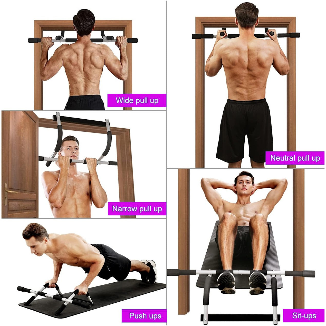 Maximize Upper Body Strength with This Door Pull-Up Bar – Heavy-Duty Design, Easy Setup, and Ideal for Home Fitness & Strength Training