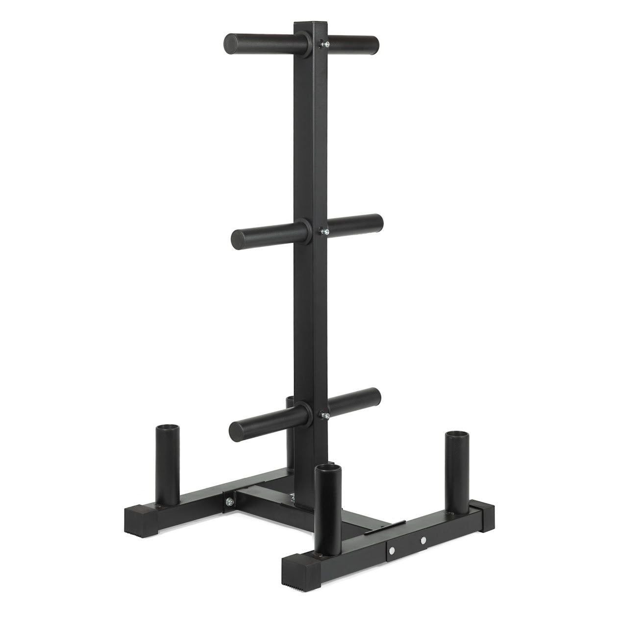 Organize Olympic Plates & Barbells with 3-Tier Weight Rack | 200kg Capacity | Space-Saving Bar Stand with Durable Black Finish for Home Gym Storage