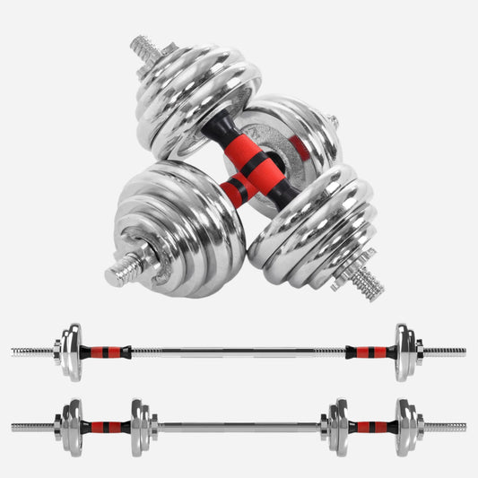 Transform Home Workouts with a 20kg Cast Iron Adjustable Weight Set – Dual Dumbbell & Barbell Function for Strength Training, Built with Durable Steel Plates