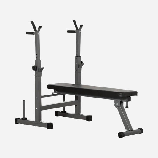 Transform Your Training Space with a Foldable Weight Bench Featuring Dip Bars & Barbell Stand | Adjustable & Heavy-Duty Design for Home Strength and Power Workouts
