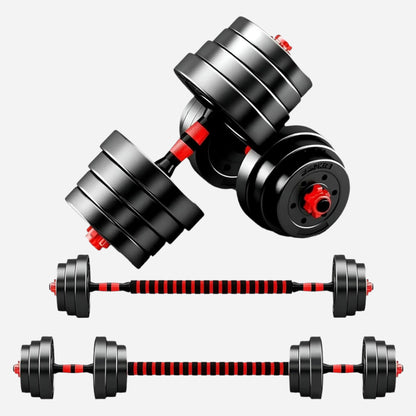Versatile Fitness Weight Set – 30/25/20 kg Adjustable Vinyl-Coated Dumbbells & Barbell with Connector, Anti-Slip Grip, Ideal for Home Strength Training