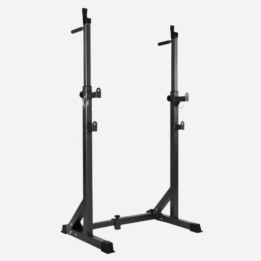 Build Serious Strength with Adjustable Barbell Rack | Half Squat Rack Featuring Dip Station, Safety Spotters & 200KG Capacity – Perfect for Power & Home Training