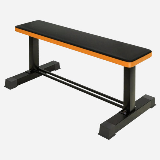 Level Up Your Lifts with a Sturdy Flat Bench | Built-In Dumbbell Rack | Rugged Strength Training Bench for Presses, Rows & Core Workouts