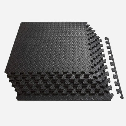 Transform Your Workout Space with Interlocking EVA Foam Mats | 10mm Thick Non-Slip Puzzle Tiles for Home & Gym | Durable Black Flooring for Exercise & Protection
