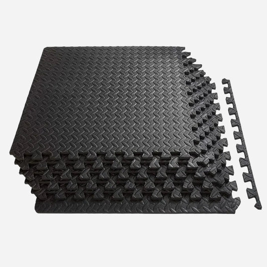Transform Your Workout Space with Interlocking EVA Foam Mats | 10mm Thick Non-Slip Puzzle Tiles for Home & Gym | Durable Black Flooring for Exercise & Protection