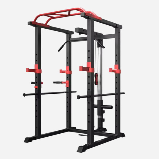 Ultimate Strength Training Station | Full-Feature Power Rack with Adjustable Cable Pulley System, Pull-Up Bar & Multi-Use Cage for Home & Commercial Gyms