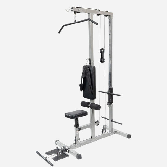 Multi-Function Cable Pulley Machine – High & Low Lat Station with Adjustable Seat for Strength Training and Full-Body Home Gym Workouts