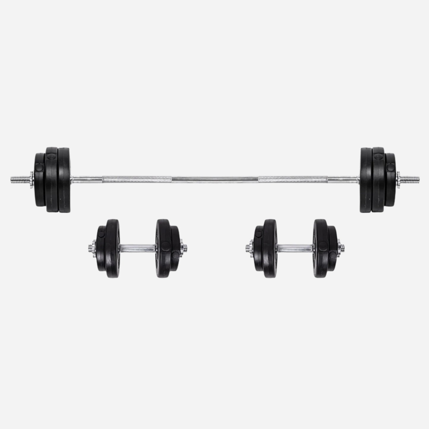 Premium 65kg Iron Weightlifting Kit | Convertible Dumbbell & Barbell Set with Anti-Slip Handles | Space-Saving Strength Gear for Full-Body Workouts at Home for Men and Women