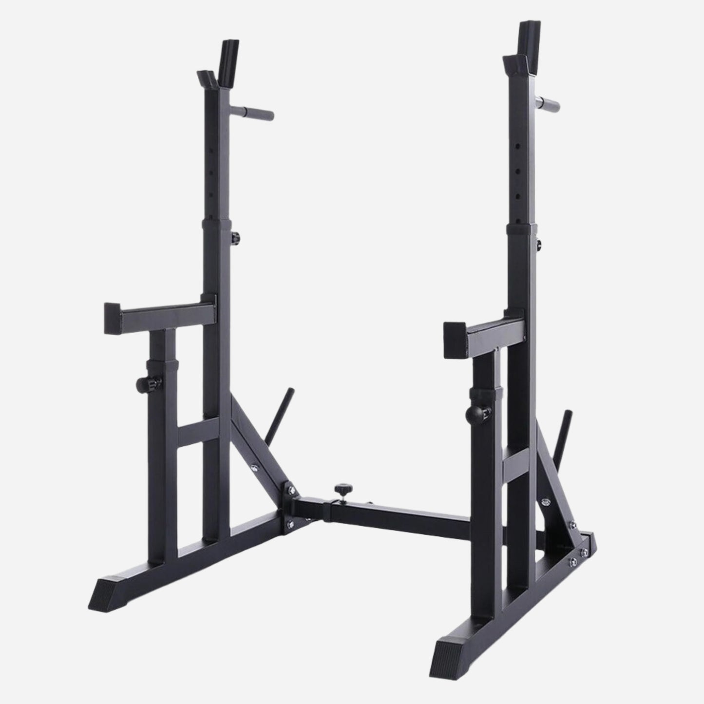 Elevate Home Workouts with a Heavy-Duty Barbell Stand | Adjustable Rack for Squats, Bench Press, Dips & More | Built-In Spotters for Strength Training Support