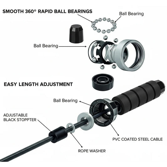 Boost Cardio Endurance with This Sleek Adjustable Skipping Rope – Built for Speed, Durability, and High-Intensity Workouts at Home or in the Gym