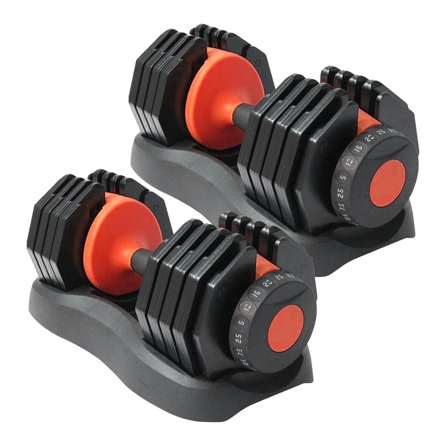 Moveable Dumbbells 25kg Pair – Multi-Weight Dial System with 10 Increments & Safety Lock, Ideal for Home Fitness & Muscle Building