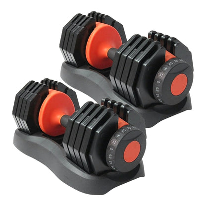 Moveable Dumbbells 25kg Pair – Multi-Weight Dial System with 10 Increments & Safety Lock, Ideal for Home Fitness & Muscle Building
