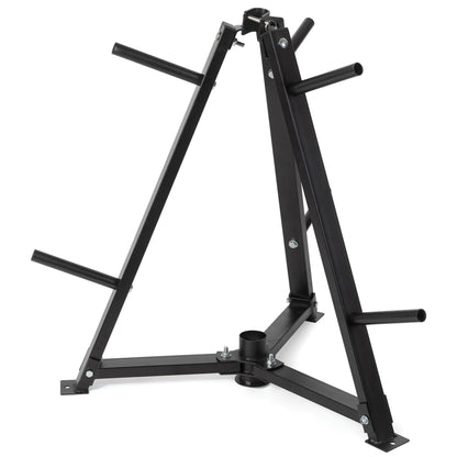 Heavy-Duty Steel Weight Rack – Vertical Plate & Dumbbell Storage Stand with 300kg Load, 6 Clamps for Home Gym Barbell Organization