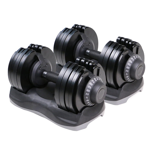 Refine Your Fitness with Adjustable Dumbbells 5–32.5 kg – Sleek Neoprene Finish, 12-in-1 Weight Set for Quiet, Space-Saving Home Gym Sessions