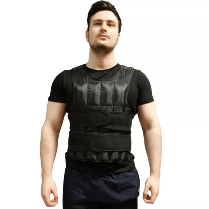 Weighted Training Vest 10kg–20kg | 38 Removable Weight Bags | Adjustable Black Vest for Cardio, Running, CrossFit & Strength Workouts | Unisex Design for All Fitness Levels