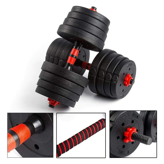 Versatile Fitness Weight Set – 30/25/20 kg Adjustable Vinyl-Coated Dumbbells & Barbell with Connector, Anti-Slip Grip, Ideal for Home Strength Training