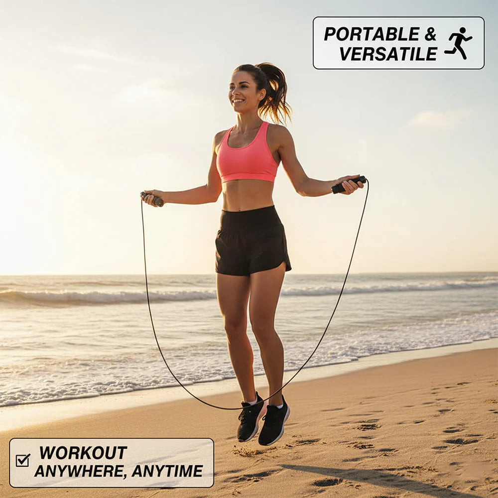 Boost Cardio Endurance with This Sleek Adjustable Skipping Rope – Built for Speed, Durability, and High-Intensity Workouts at Home or in the Gym