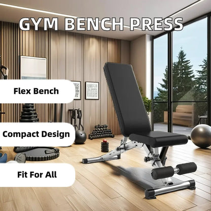 Full-Body Workout Bench with Barbell Rack & Dip Station | Multi-Angle Strength Training Bench for Core, Press & Lifting | Ideal for Home Gym Setups