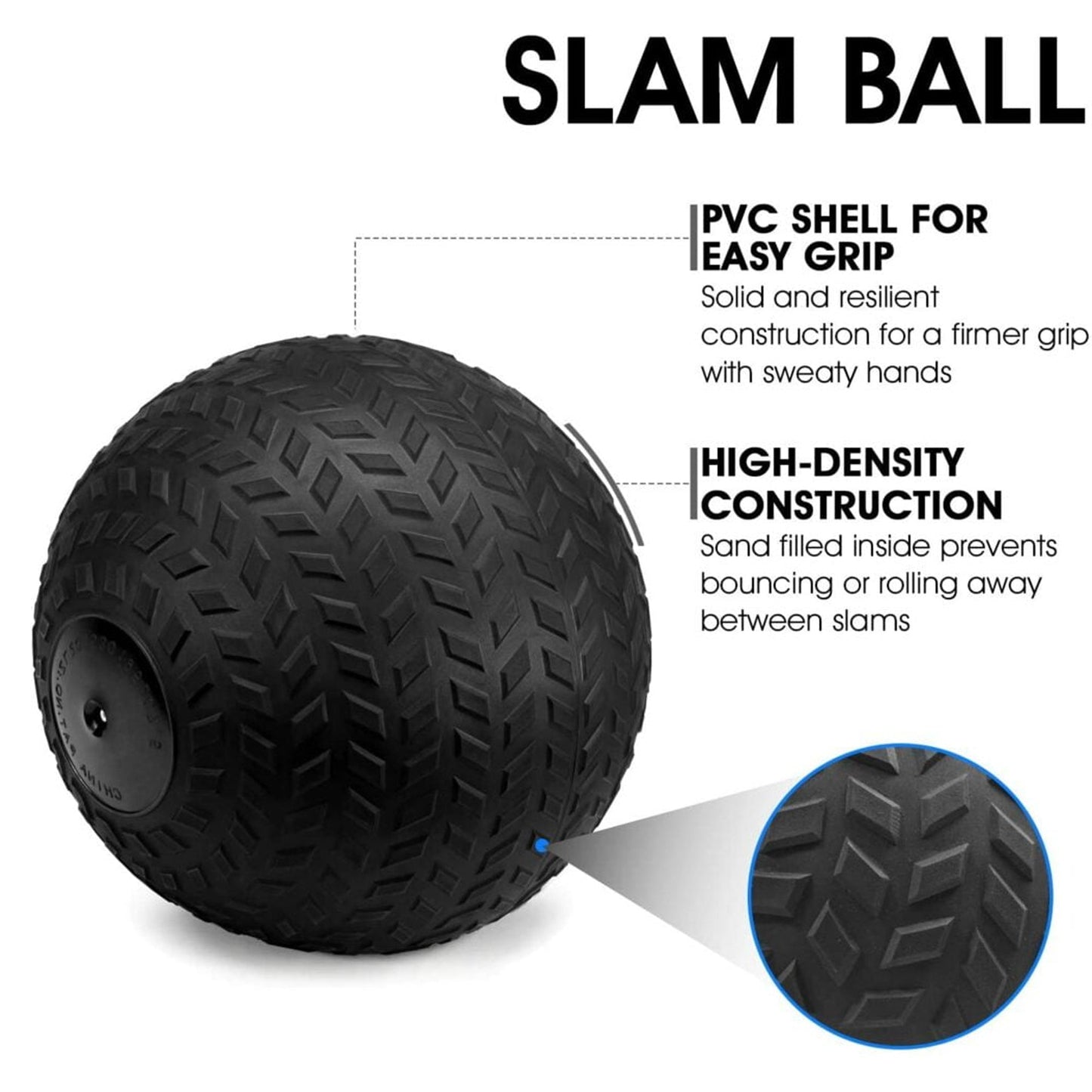 Heavy-Duty No-Bounce Slam Balls with Tread Grip | Impact-Resistant Rubber Weight Balls for Core, Strength & Power Training | Choose Single or Set – 3KG to 25KG Options Available