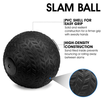 Heavy-Duty No-Bounce Slam Balls with Tread Grip | Impact-Resistant Rubber Weight Balls for Core, Strength & Power Training | Choose Single or Set – 3KG to 25KG Options Available