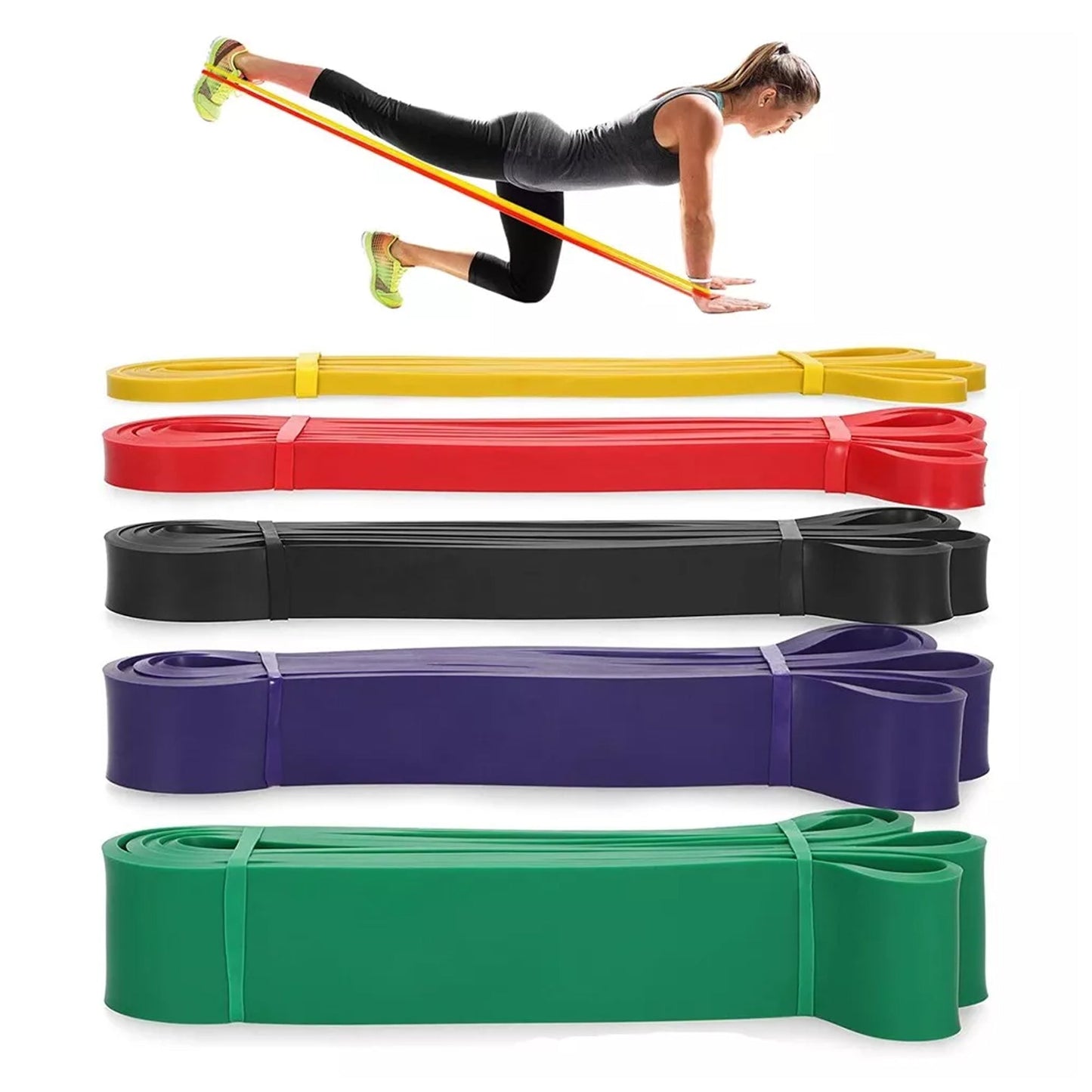 Full-Body Strength Bands – 5-Level Resistance Set for Pull-Ups, Powerlifting, Stretching & Rehab | Great for Men & Women in Training