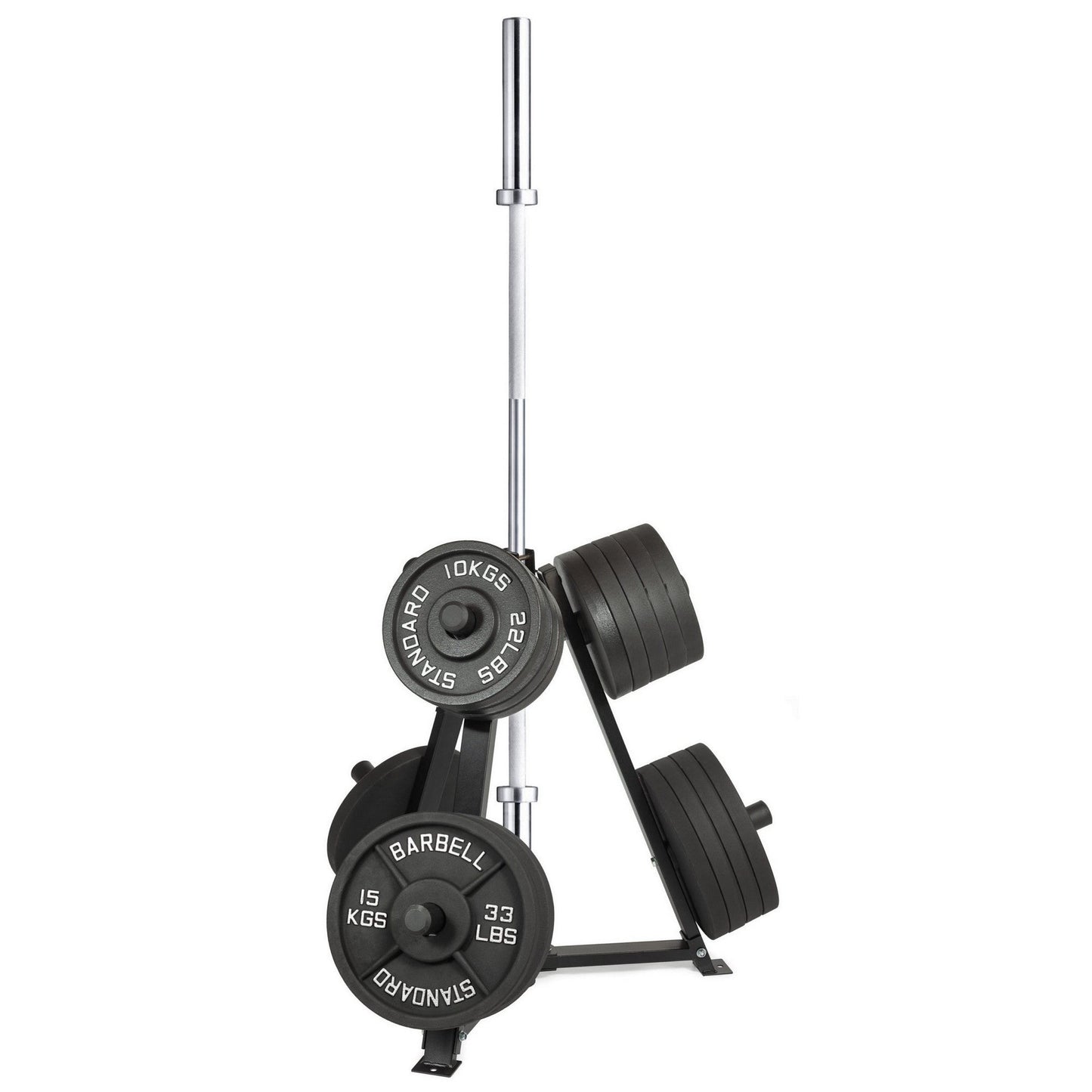 Heavy-Duty Steel Weight Rack – Vertical Plate & Dumbbell Storage Stand with 300kg Load, 6 Clamps for Home Gym Barbell Organization